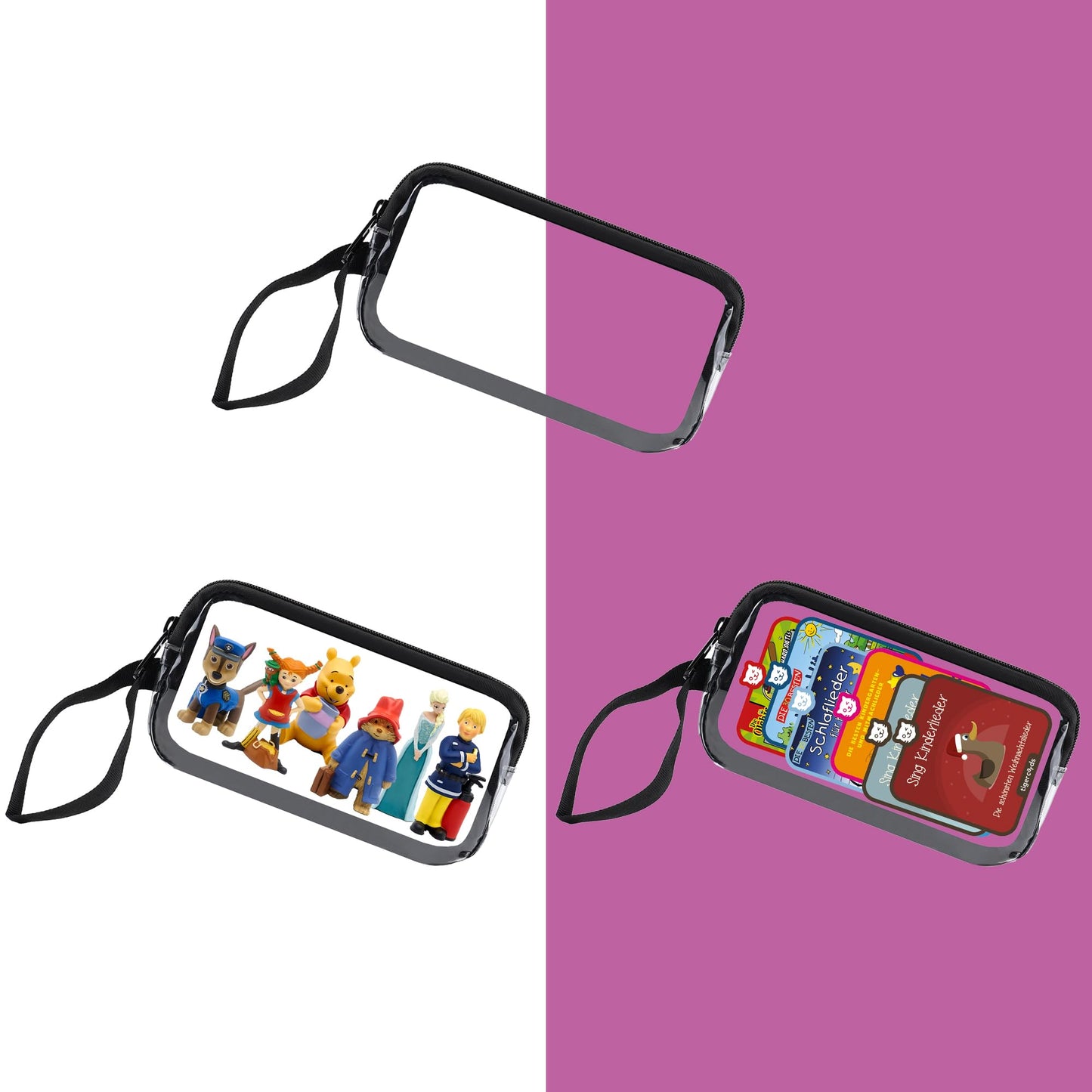 Bag For Toniebox, Purple Carrying Case With Transparent Bag For Creative Tonies Figures Storage Transport, Shoulder Bag With Rem