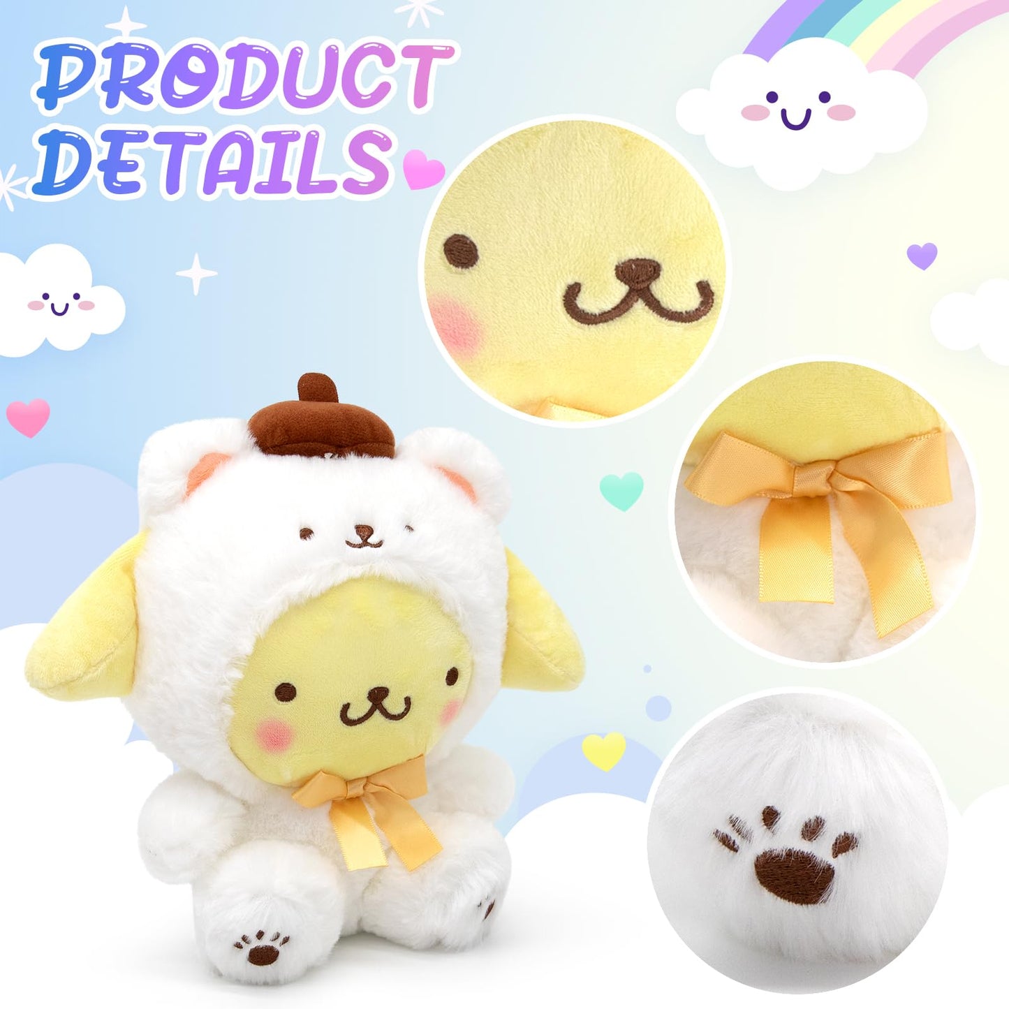 8' Plush Doll, Kawaii Anime Stuffed Toy, Soft Yellow Cartoon Plushie Gift For Girls Teens Fans Birthday Decoration