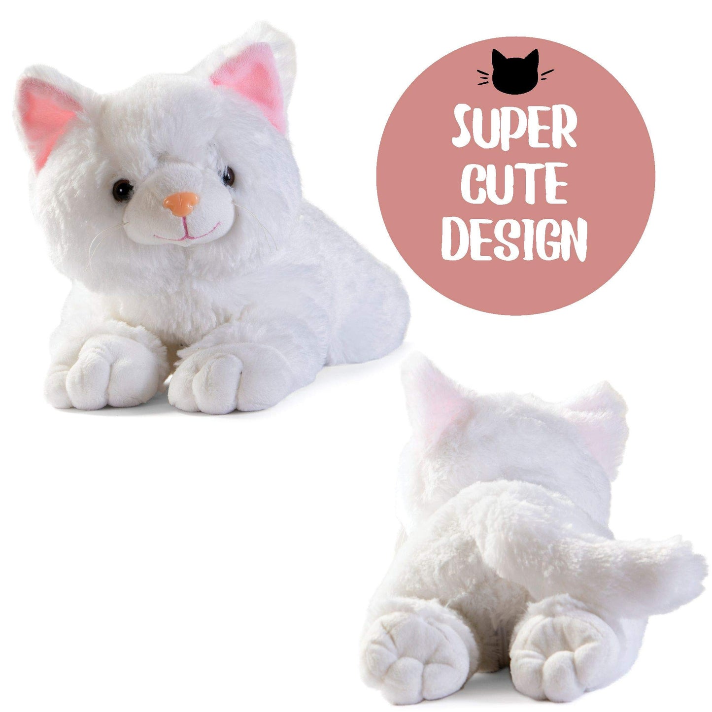 Prextex Plush Cat Toys Stuffed Animal W/ 3 Cats Baby Stuffed Animals - Big Cat Zippers 3 Little Plush Baby Kittens - Cat Plush T