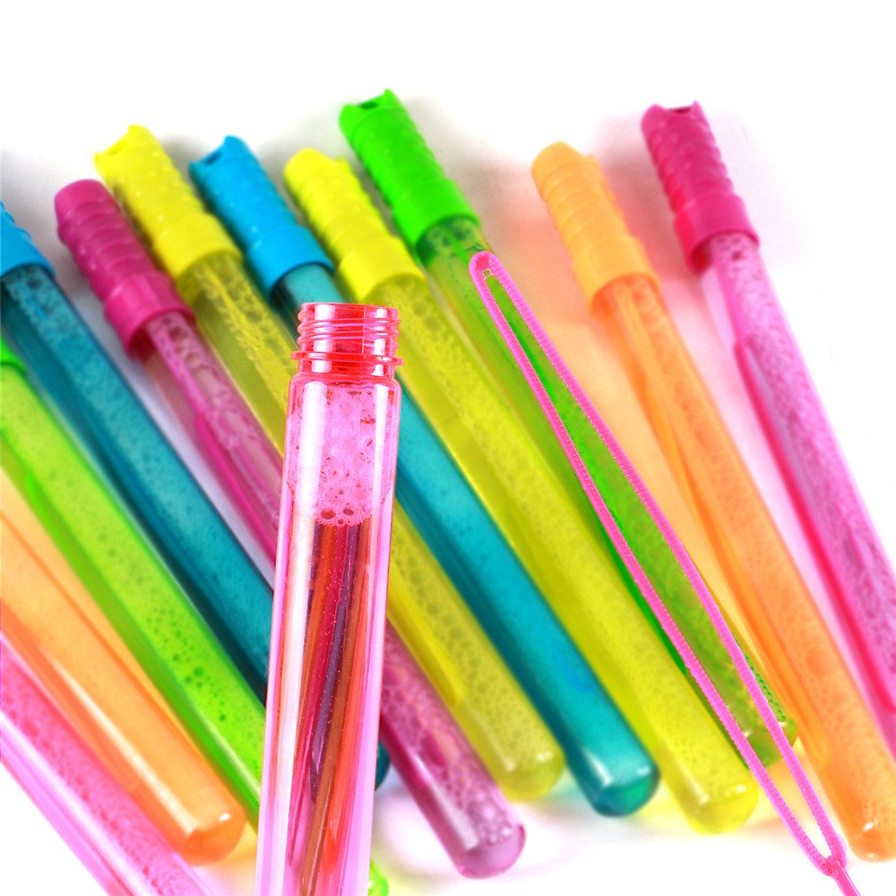 Novelinks 4Oz Big Bubble Wands 12 Pack - 14 Blow Bubbles Solution Bubble Blowing Summer Toy For Party Favor Outdoor Activity