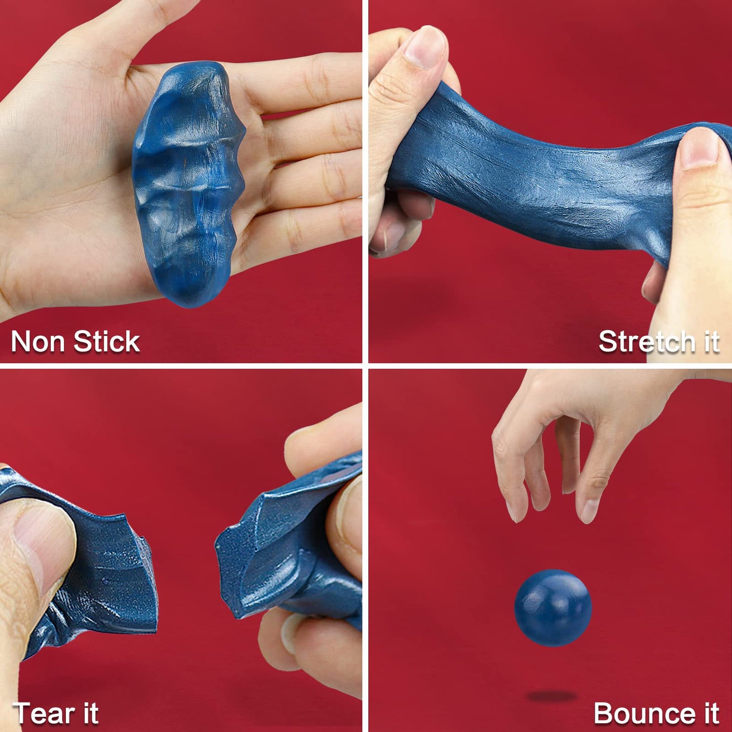 Joypro Magnetic Slime Putty, Magnetic Space Putty Slime With Upgraded Magnet Toys For Kids Adults, Fidget Toy Stress Reliever Puddy Toys For Christmas Birthday Gifts Stocking Stuffers (2 Pack, Blue)