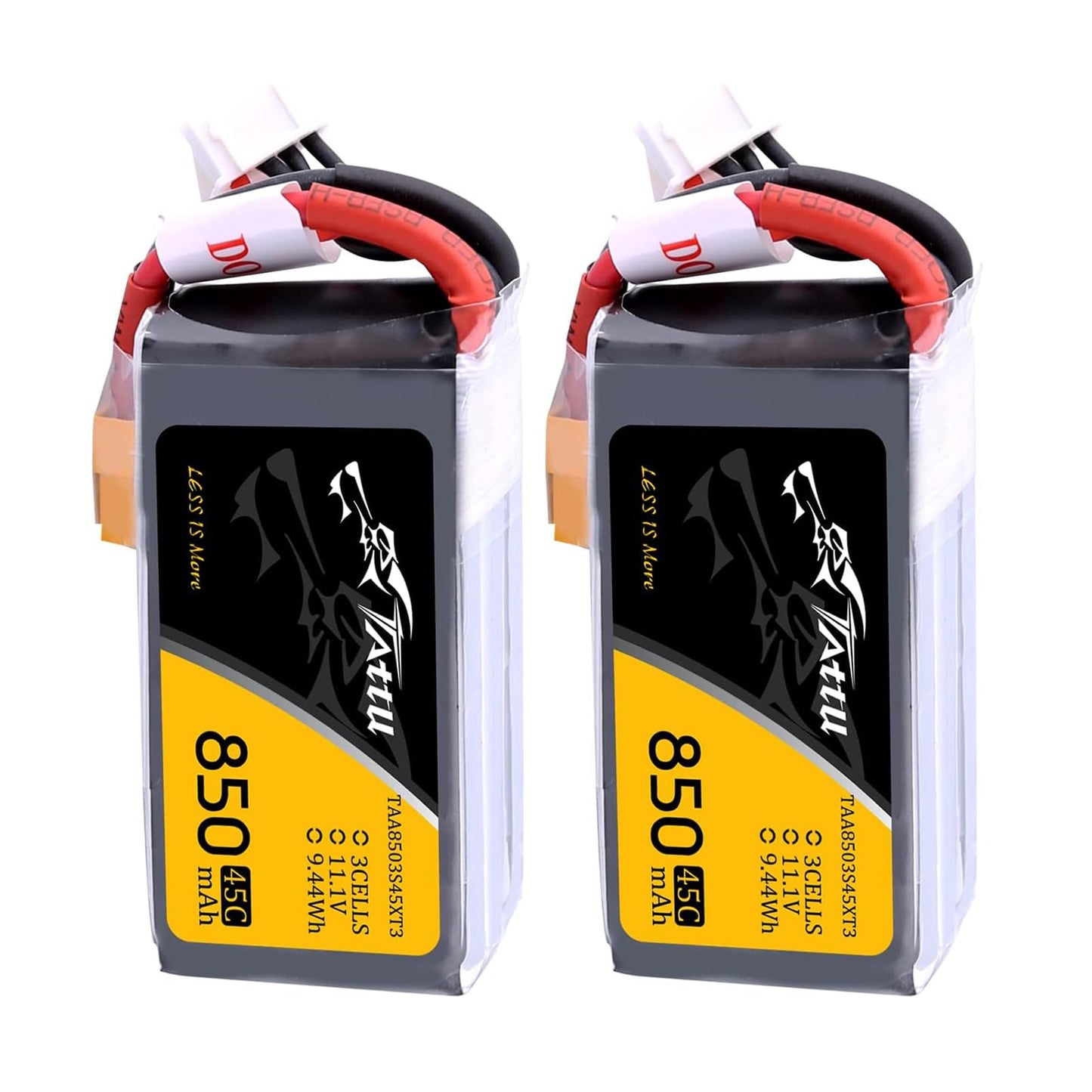 TATTU 850mAh 11.1V 45C 3S LiPo Battery Pack with XT30 Plug(2 Pcs)