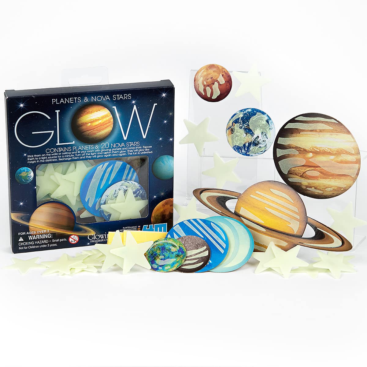 4M Glow Planets & Nova Stars - Astronomy Space Stem Toys Gift Room D Cor, For Boys & Girls Ages 3+