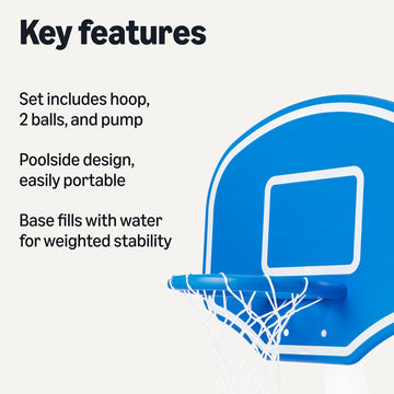 large online retailer Basics Pool Basketball Hoop Poolside with 2 Balls and Pump