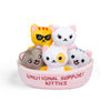 WHAT DO YOU MEME? Emotional Support Kitties Plush Set, 5 Stuffed Animals with Basket, Multi-Color, Soft Polyester, Model ESK588