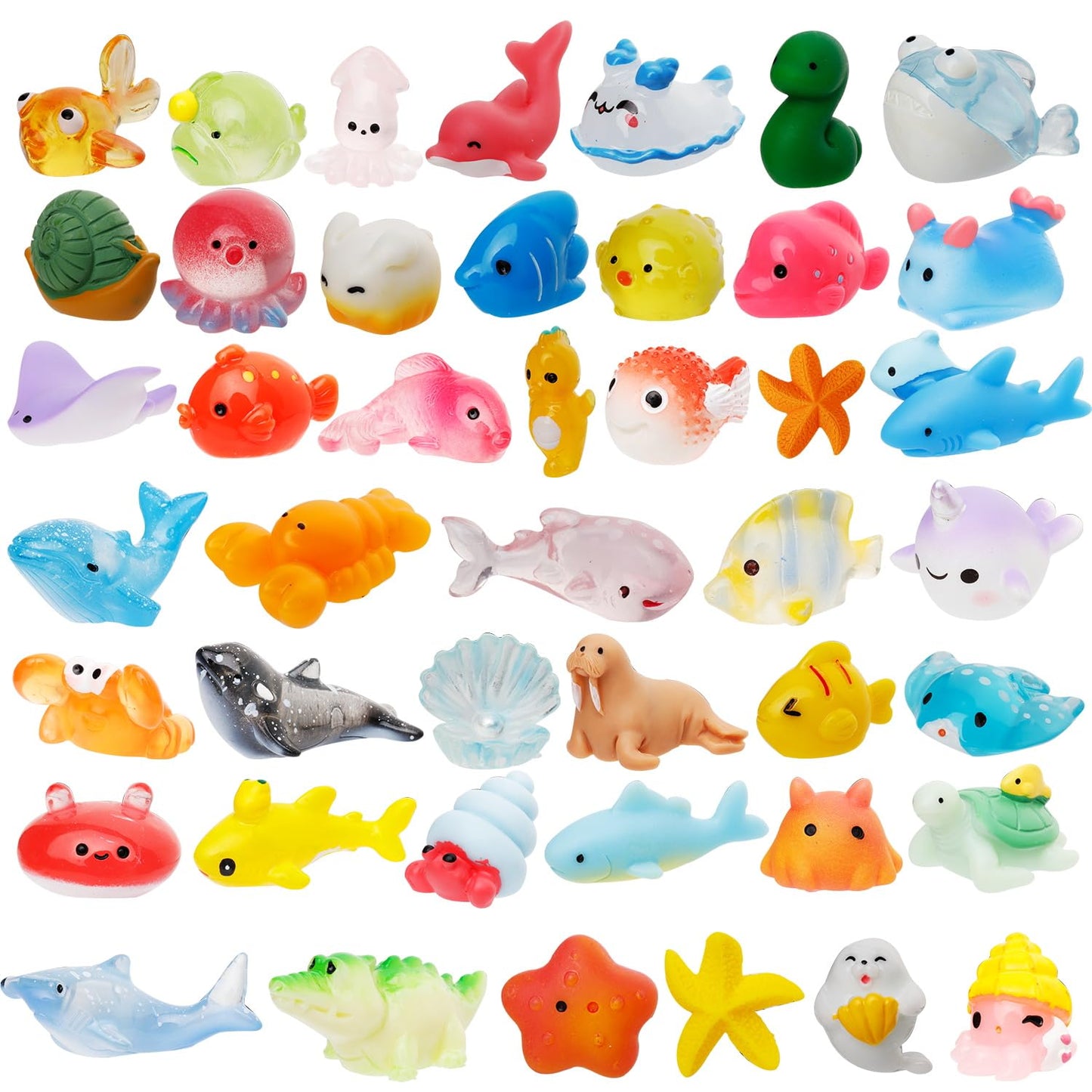 44 Pcs Mini Ocean Resin Animals 44 Styles Resin Animals Figurines Bulk For Fairy Garden Miniature Dollhouse Accessories Hide Cra