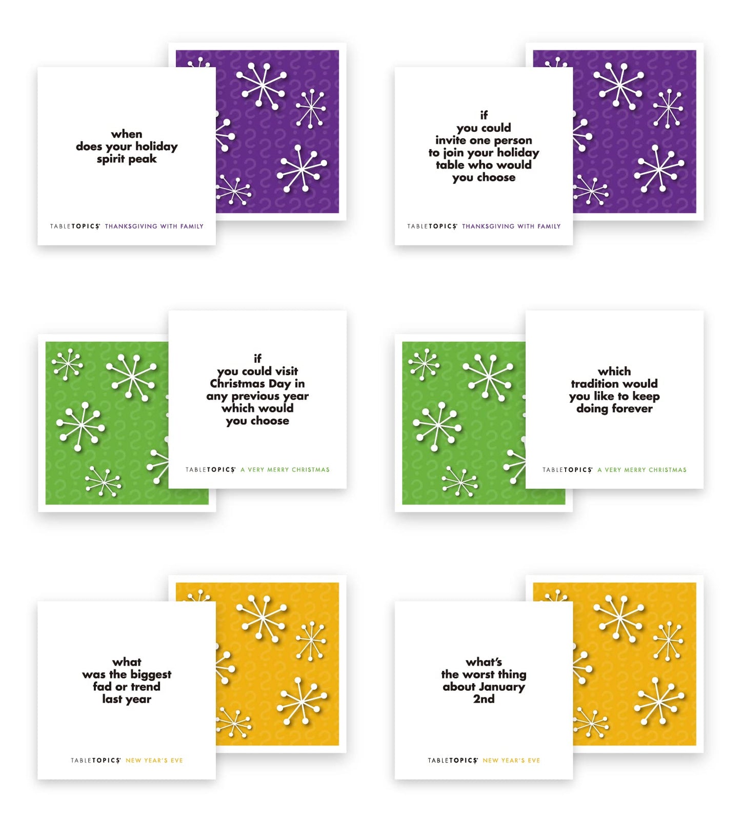 Tabletopics Holiday Conversation Pack - 120 Exciting Question Cards For All Holiday Occasions