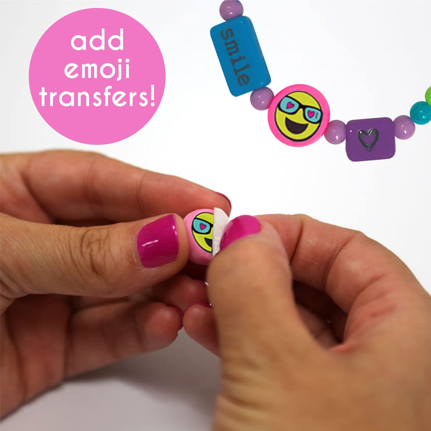 Just My Style Emoticon Message Beads by Horizon Group,DIY 20+ Jewelry Projects Using Symbols & Emoticons.Kit includes Word Beads