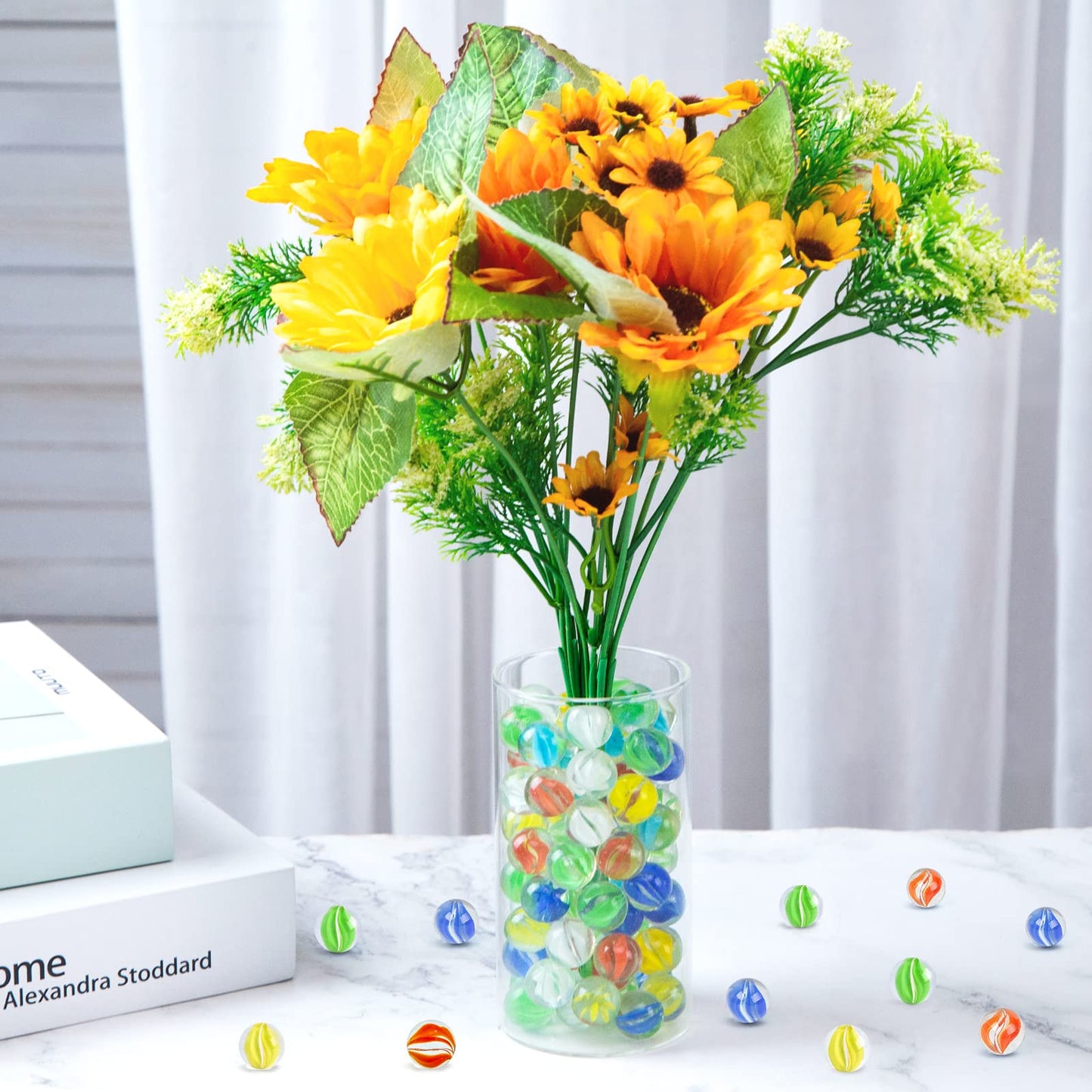 Poplay 115Pcs Marbles Games For Kids, Glass Marbles With Gift Box For Board Games