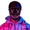 Moonideal Halloween Mask Led Light Up Voice-Activated Mask Halloween Costumes Purge Mask Pink
