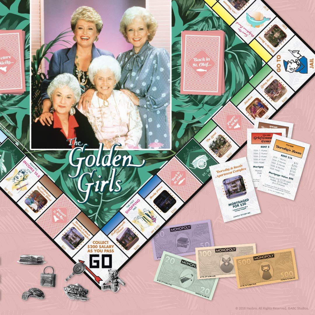 Monopoly: The Golden Girls Board Game | Buy, Sell, Trade Fan-Favorite Locations | Classic Monopoly Game Featuring Golden Girls T