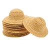 Logofun 12Pcs Miniature Woven Hats Simulated Mini Straw Hat Small Handcraft Top Hat Photo Props For Diy Crafts Dollhouse Doll Co