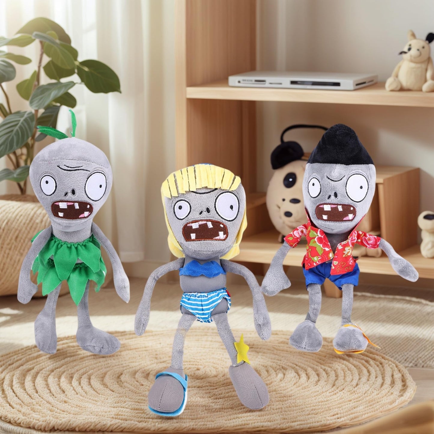Dyharnsty 3Pcs Plants Vs Zombies Plush Toys Zombie Sets,Pvz Stuffed Figure Doll For Children, Great Gifts For Kids And Fans