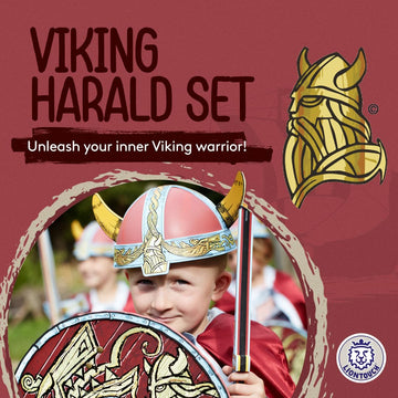 Liontouch - Viking Foam decorative replica blade Shield & Axe | for Kids Aged 3-8 Years | Chief Haralds Medieval Set for Little Warriors & Berserkers Pretend Play | Safe Weapon Accessories for Dress Up & Costumes