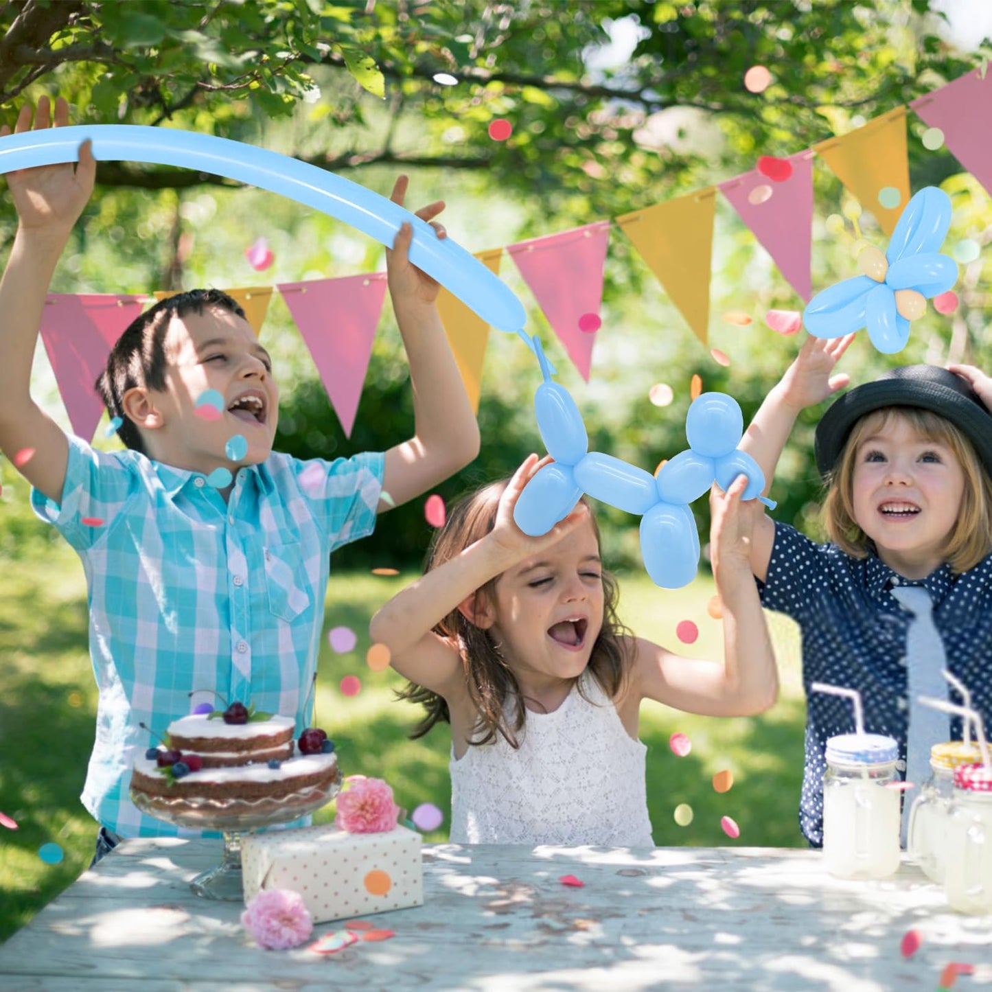 100 Pcs 260 Long Balloons (Pastel Blue Balloons)