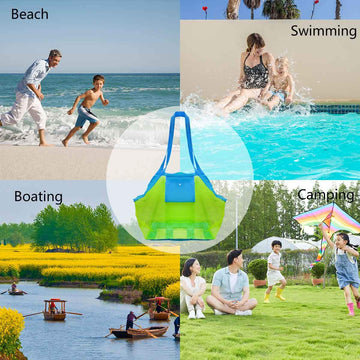 Mesh Beach Toys Bag Extra Large Beach Bags and Totes Sand Tote Bag Storage Bags Children Toys Beach Toy Organizer Kids Sand Toys