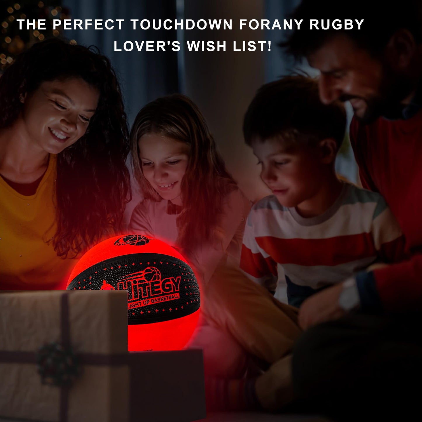 HITEGY Rechargeable Glow in The Dark Basketball - USB Charging, Water-Resistant, Size 7, Impact Activated, Includes Pump & Charg