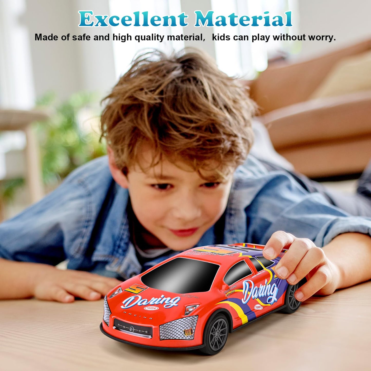 ZHFUYS 4 Pack 7 Inch Pull Back Cars Toy for Kids,Toy Cars for Kids Ages 3-8,Mini Vehicles Toy Race Cars Party Favors for Toddler