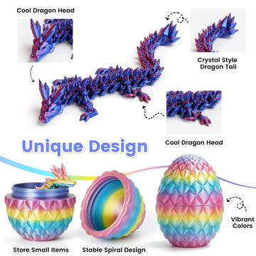 4Pcs 3D Printed Dragon Egg, Executive Desk Toys Dragon Eggs With Dragon Inside, Small 3D Printed Dragon Fidget Toys Autism Toys