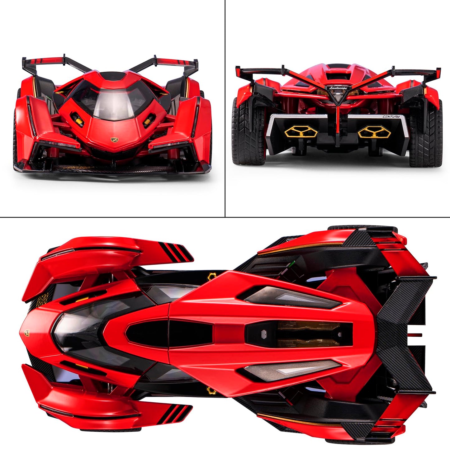 SASBSC Toy Cars Lambo V12 Race Car Toys with Light and Sound Diecast Metal Model Cars for 3+ Year Old Boys Pull Back Car Gift To