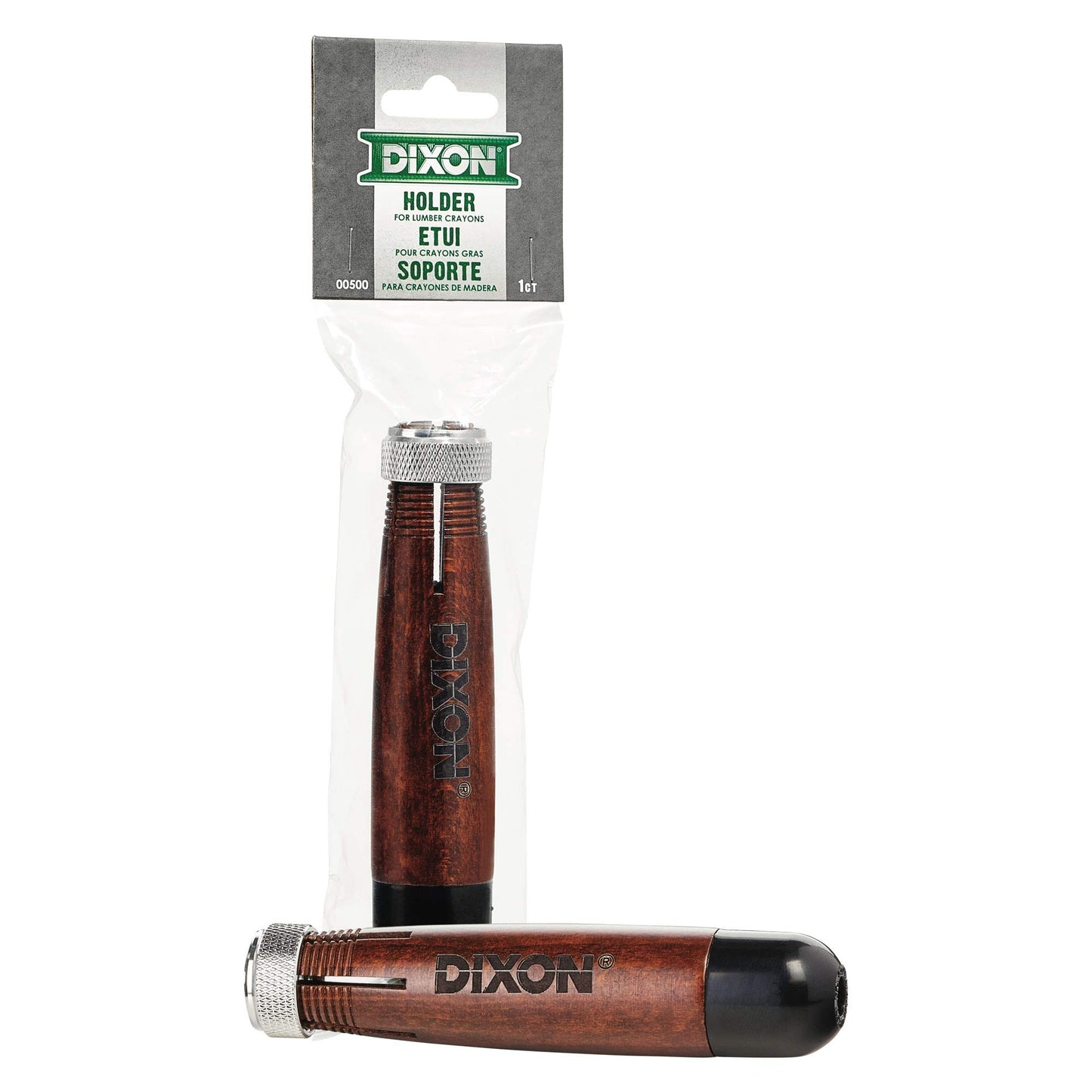 Dixon - Dix00500 Industrial Lumber Crayon Holder For 1/2' Round Or Hexagonal Crayons, Wood With Metal Chuck, Walnut (00500) Walnut (Pack Of 12)
