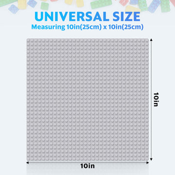 Pokiiulk Classic Baseplates Building Plates-Pack Of 10 Large 10'' X 10'' Building Bricks Compatible With All Major Brands,Perfec