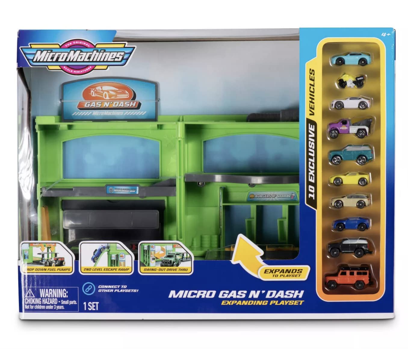 Micromachine Gas N' Dash Expanding Play Set (10 Exclusive Vehicles)