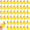 Libima 150 Pcs Rubber Chickens Bath Toy Bulk Mini Chicks Squeezable And Squeak Toys Yellow Floating Rubber Toy Swimming Pool Bat