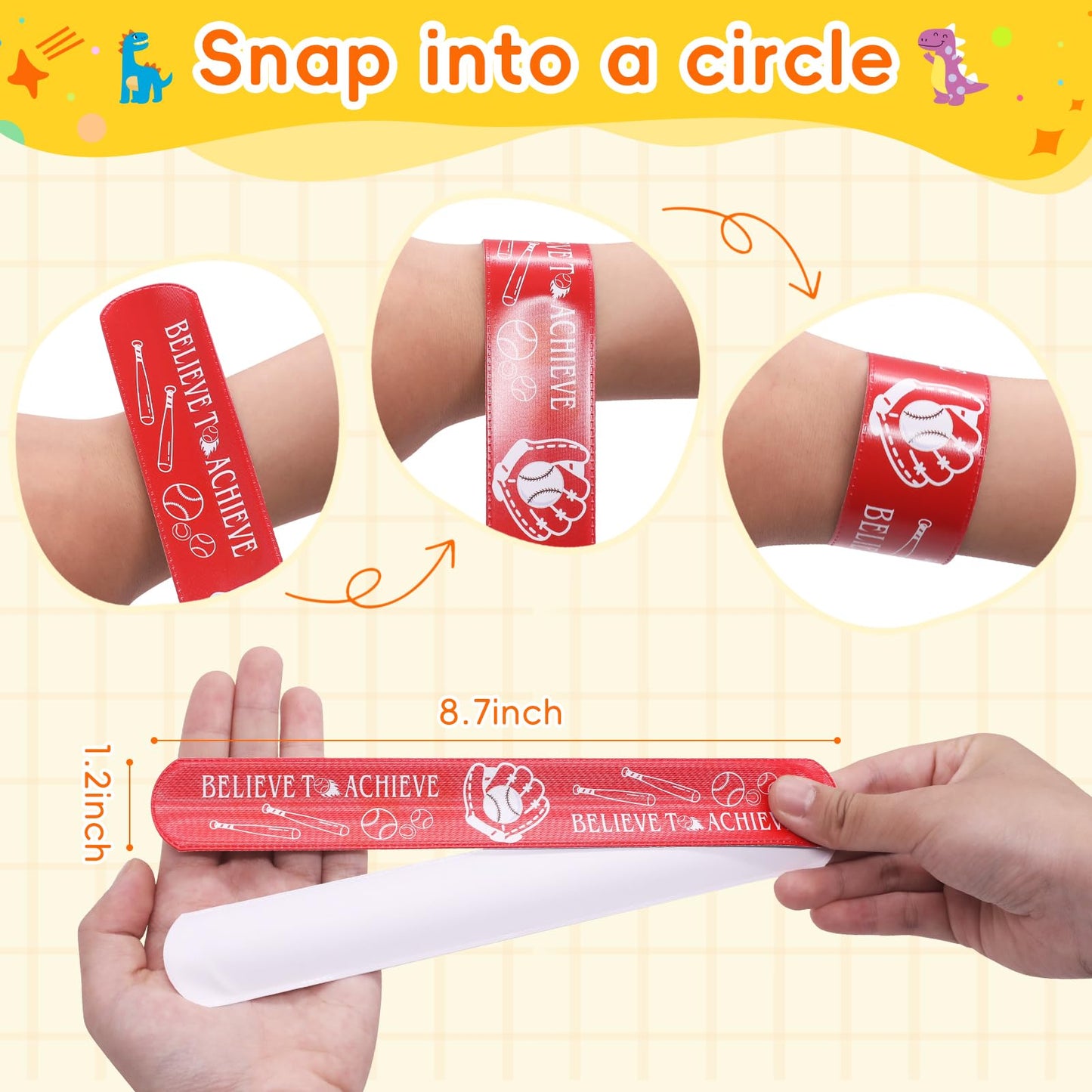 JoyRapt 144PCS Slap Bracelets for Kids 8-12 Party Favors, Christmas Gifts for Kids Slap Bracelets Bulk Classroom Prizes, Snap Br