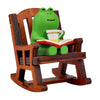 Refintural Miniature Frog Figurines - Funny Resin Desk Decoration - Small Rocking Chair Frog Gift for Frog Lovers