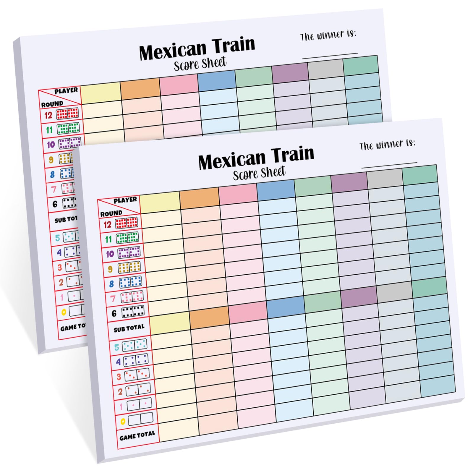 YMI Blocs de score pour dominos, lot de 3, 180 feuilles | 3 blocs de score de 180 feuilles pour Mexican Train et Chicken Foot. Format 21 x 14 cm. Dominos non inclus YMI Blocs de score pour dominos, lot de 3, 180 feuilles | 3 blocs de score de 180 feuilles pour Mexican Train et Chicken Foot. Format 21 x 14 cm. Dominos non inclus