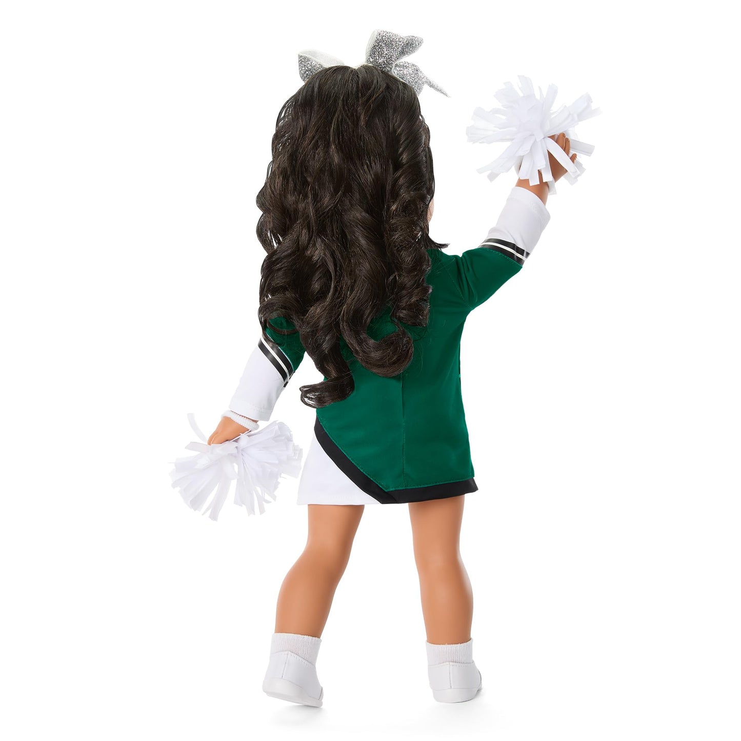 American Girl New York Jets Cheer Uniform 18 Inch Doll Clothes With Pom Poms, Green And Black, 5 Pcs, Ages 6+
