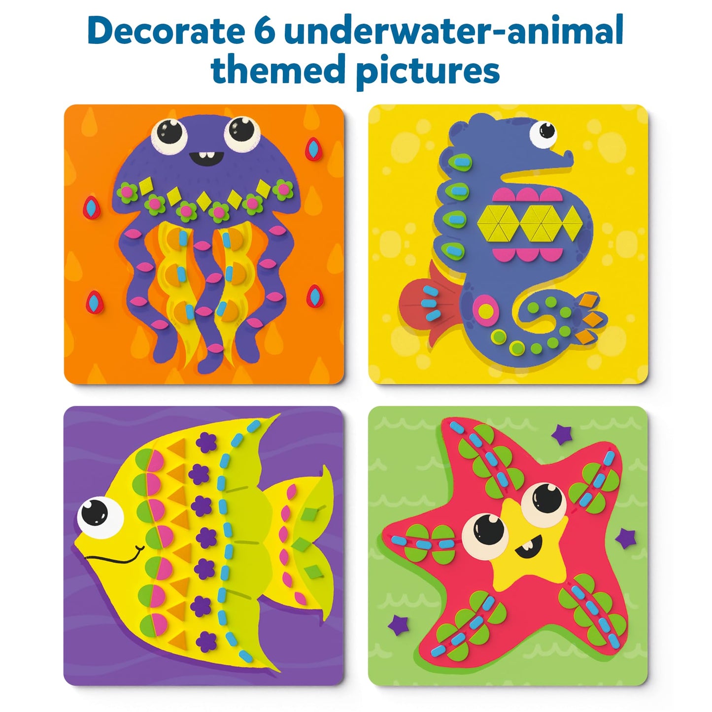 Skillmatics Art Activity - Fun With Foam Under The Ocean, No Mess Felt Sticker Art For Kids, 3D Foam Stickers, Diy Craft Kits, Gifts For Boys & Girls Ages 3, 4, 5, 6, 7