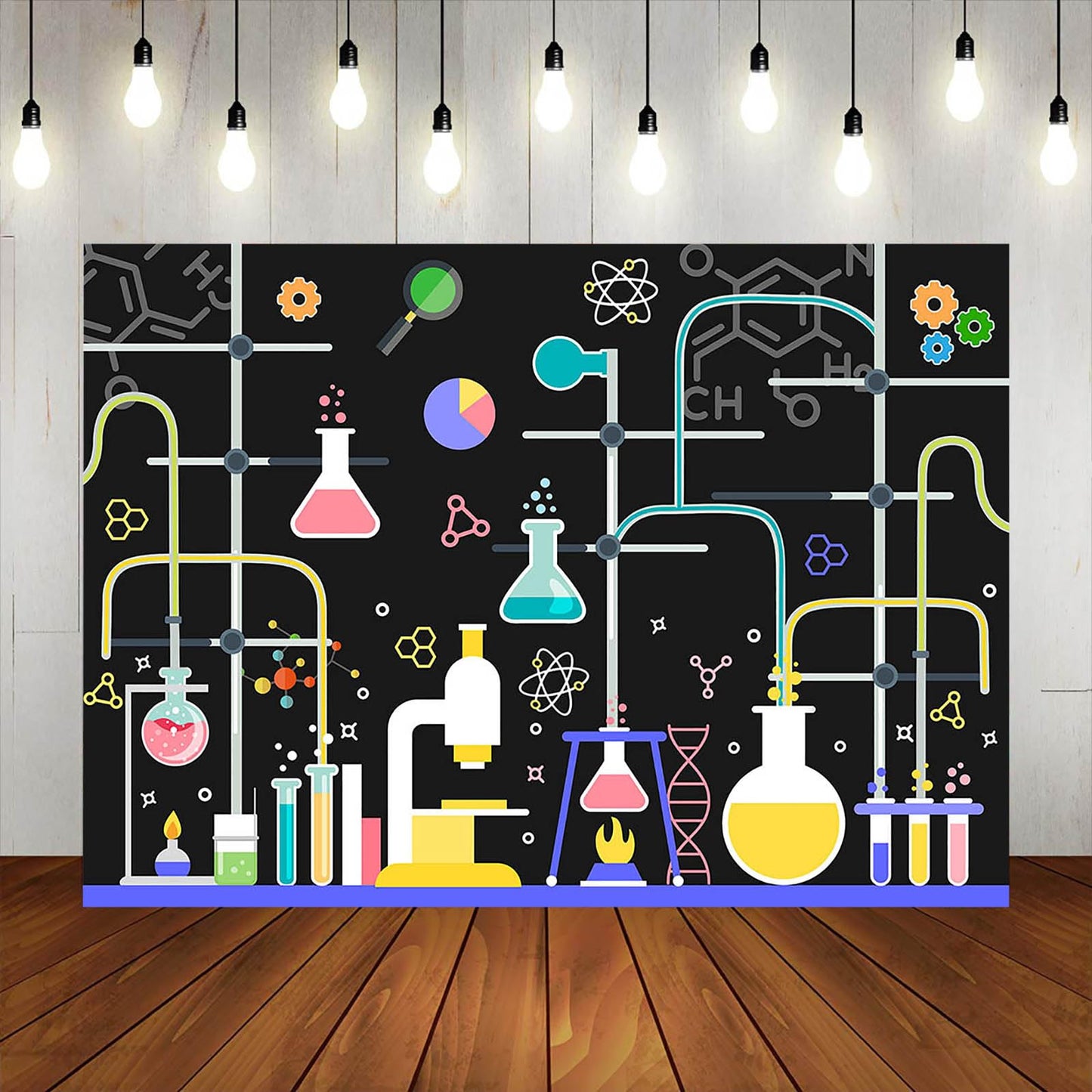 Fitumiw Chemical Science Birthday Party Backdrop 7x5ft Chemical Experiments Science Party Decorations Background for Kids Chemis