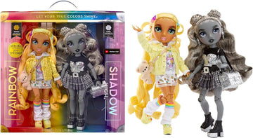 Rainbow High Madison Twins 2-Pack - 11 Inch Plastic Dolls, Yellow & Grey Outfits, Model 592778EUC - Great Gift for Kids & Collectors