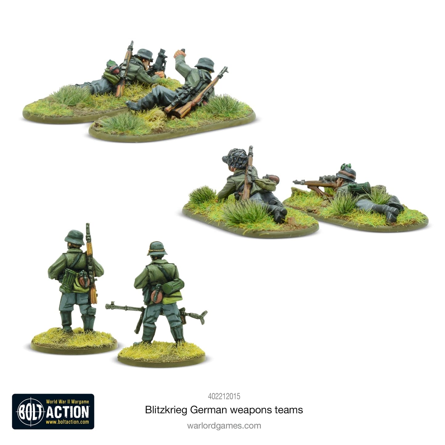Warlord Games Blitzkrieg German Teams - 28mm Scale Miniatures for Bolt Action Highly Detailed World War 2 Miniatures for Table-top Wargaming