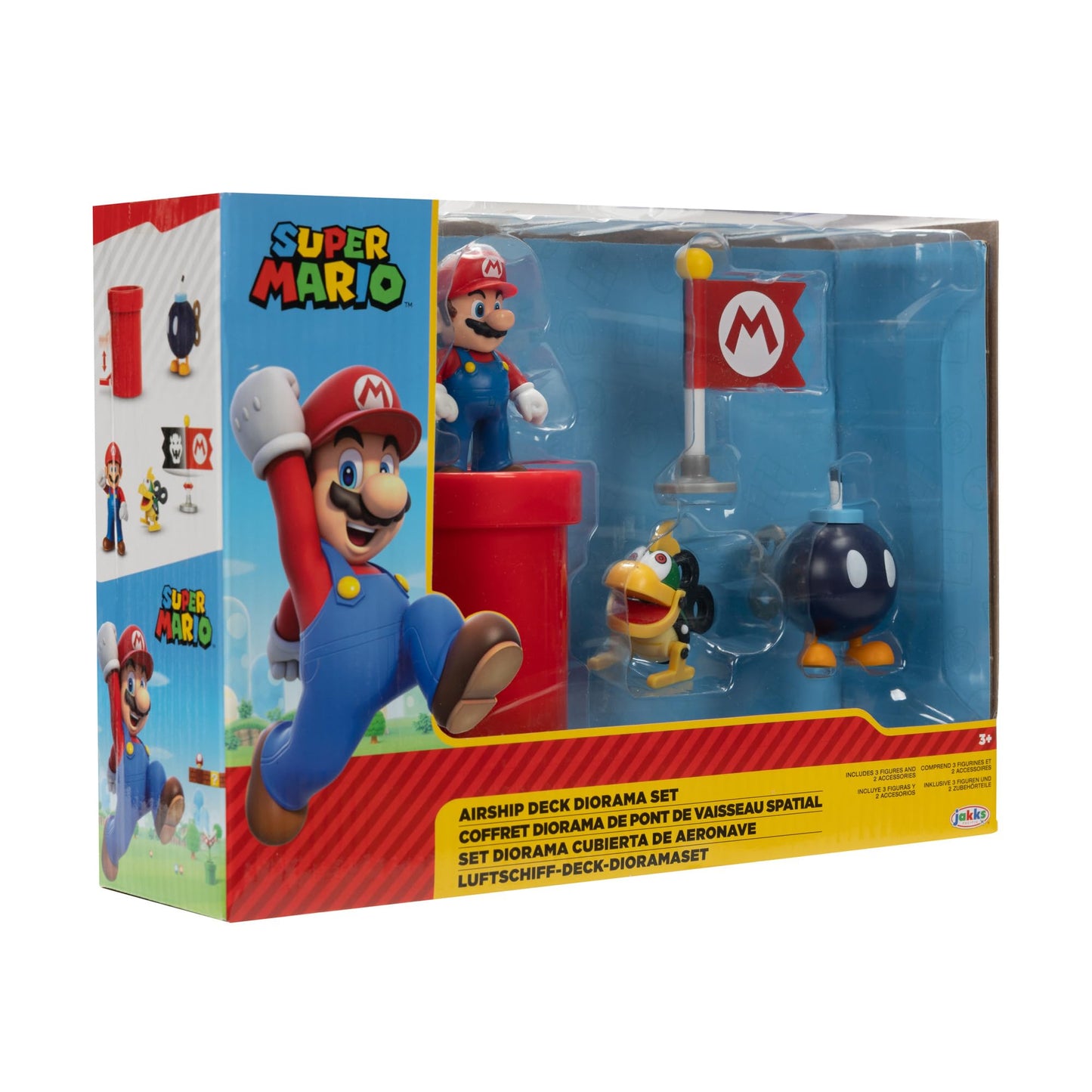 Super Mario 2.5' Action Figures Bowser'S Airship Deck Diorama Playset