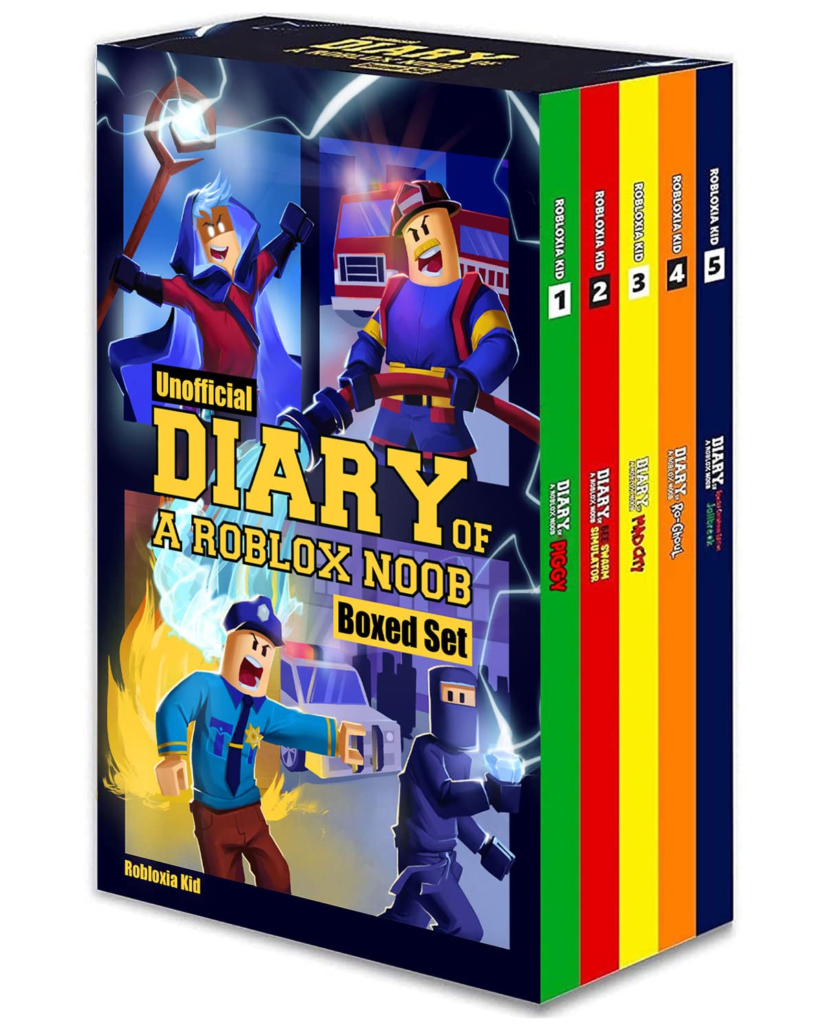Robloxia Kid Diary Of A Roblox Noob (Part 1): 5 Books Set Video Game Adventure Stories - Independent & Unofficial Roblox Book Series For Boys & Girls