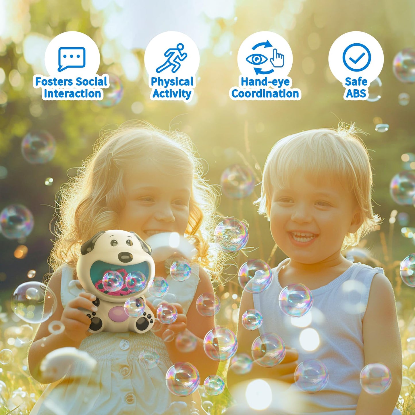 Bubble Machine Toys For Toddlers 1-3 Kids | Kids Bubble Maker Blower With 4Oz Bubble Solution | Ideal Outdoor Party Toys Gift Fo