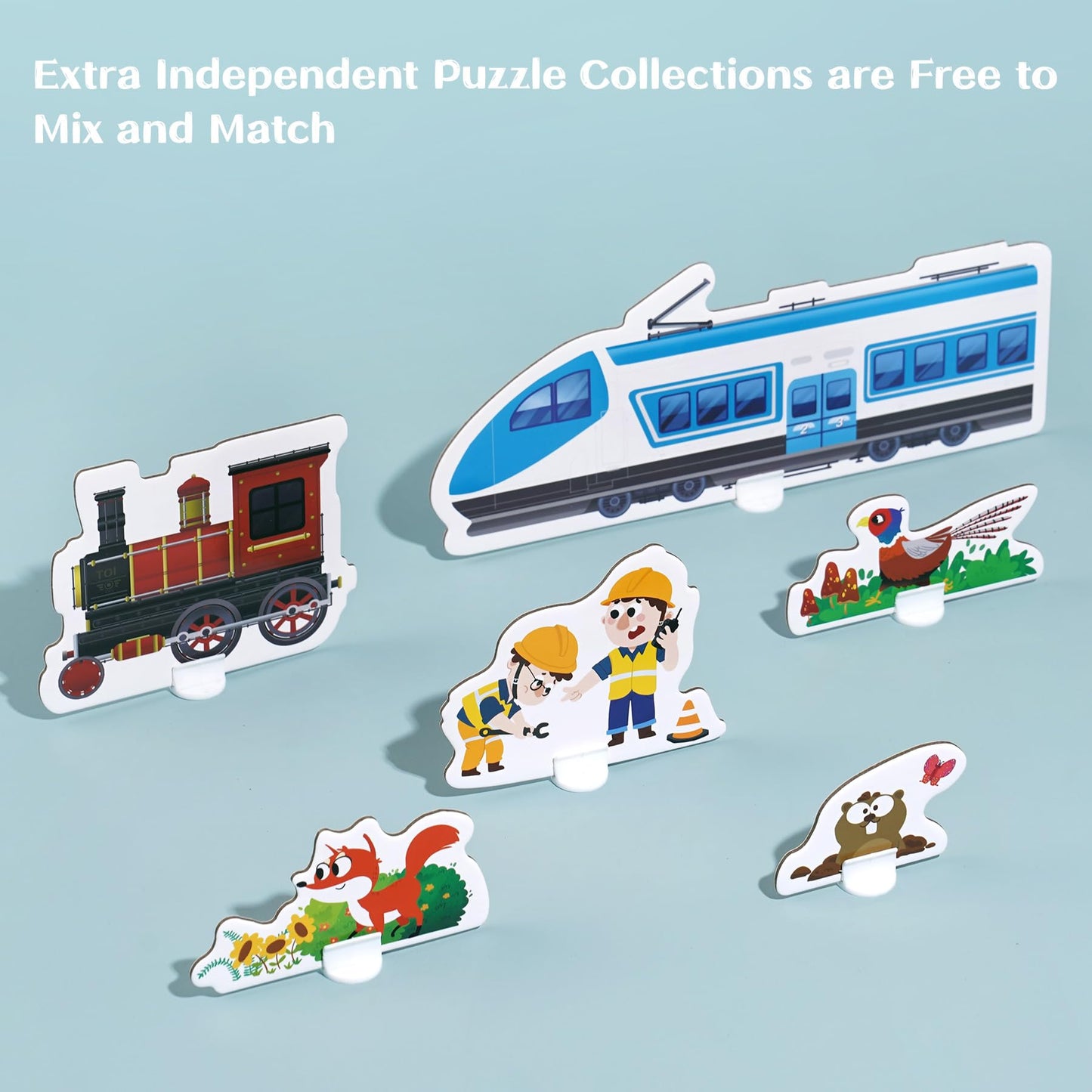 Toi Gaint Floor Puzzle For Kids Ages 3 And Up, 2X3 Feet Railway Floor Puzzles For Toddlers 3-5, Extra Large Preschool Learning J