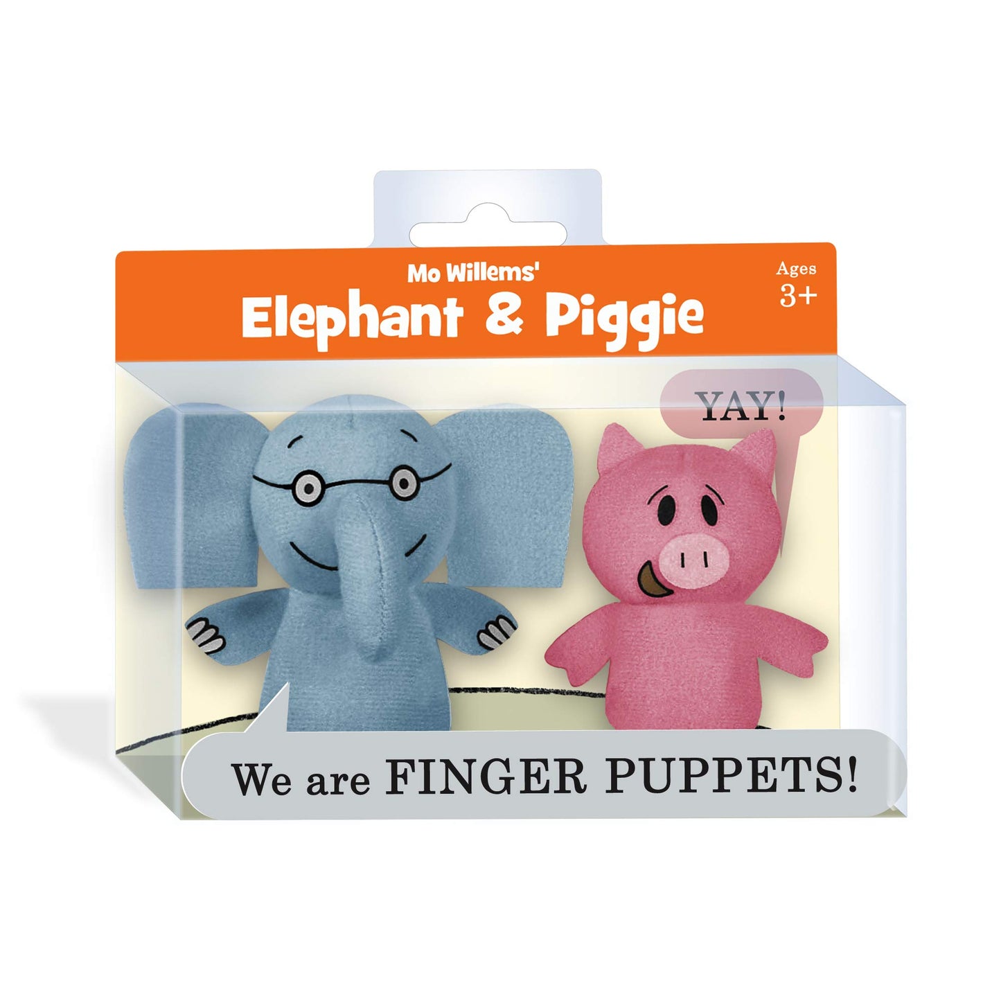 Yottoy Mo Willems Collection | Elephant & Piggie Pair Of Finger Puppets