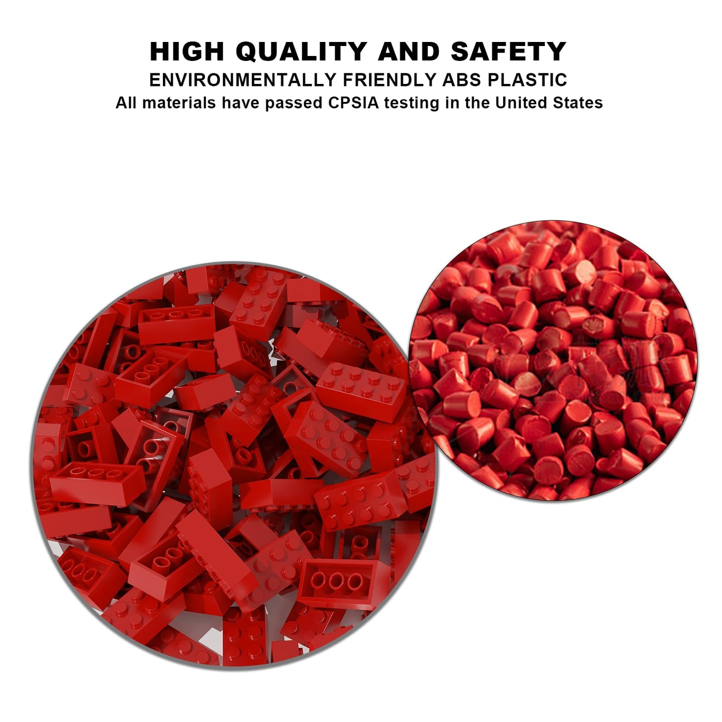 TTEHGB TOY Classic Bulk Brick Block 2x4, 300 Piece Building Brick Bright Red, Compatible with Parts and Pieces 3001, Creative Pl