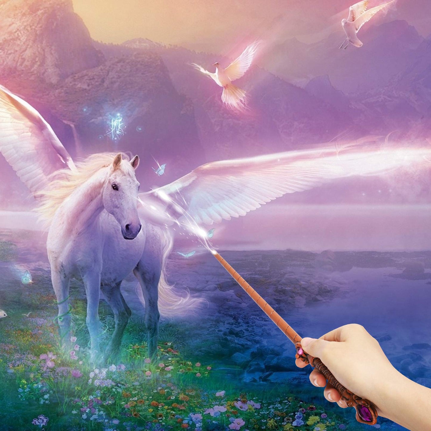 Magic Wizard Witch Sorcerer Witchcraft Wand For Collectible Magical Toy Wands (Gem)