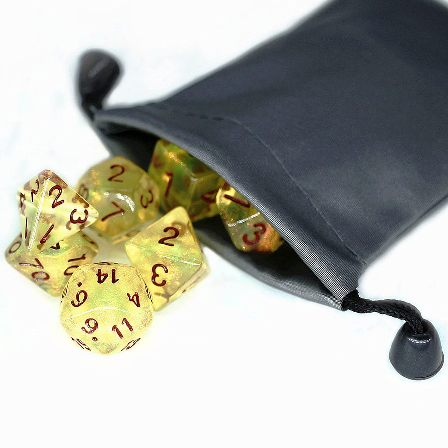 DND Dice Golden Transparent Dice with Color Changing Glitter for Dungeons and Dragons Role Playing Game,D&D,MTG,Pathfinder Dice