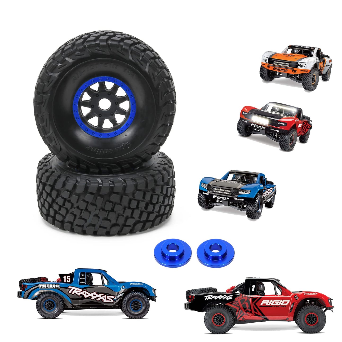RCAWD RC Wheel Rims and Tires for 1/7 ARRMA Mojave 6S Parts & 1/7 UDR Unlimited Desert Racer 85086-4 Upgrades, Glued Nylon Wheel