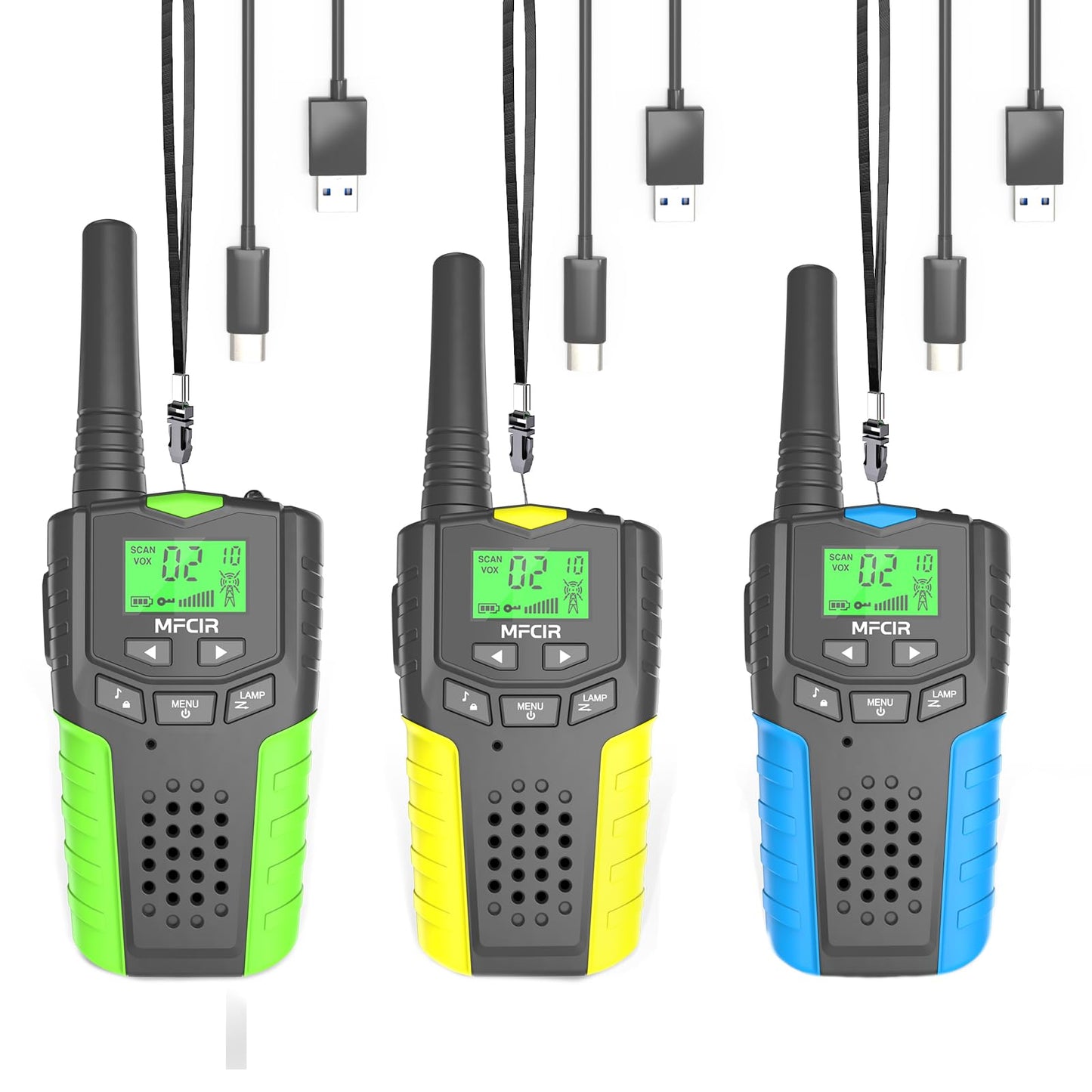 Kids Walkie Talkies Rechargeable 3 Pack,Long Range Walky Talky For Family Games Outdoor Hiking Camping,Mini Small Walkie Talkie