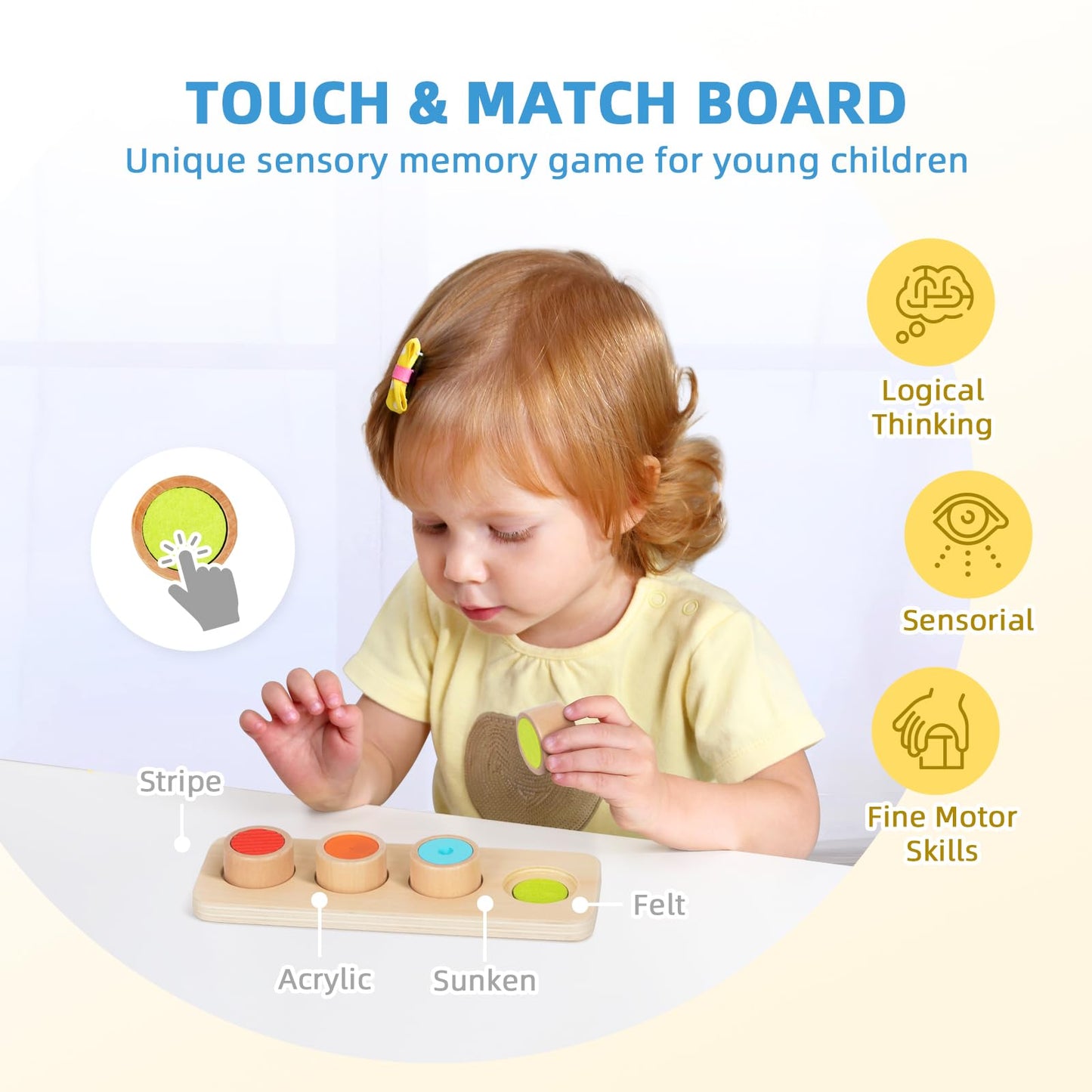 Oook Montessori Educational Toys For 1 Year Old, 6 In 1 Learning Toys Set For Toddlers Wooden Toy Present (3 In 1 Edutational Bo