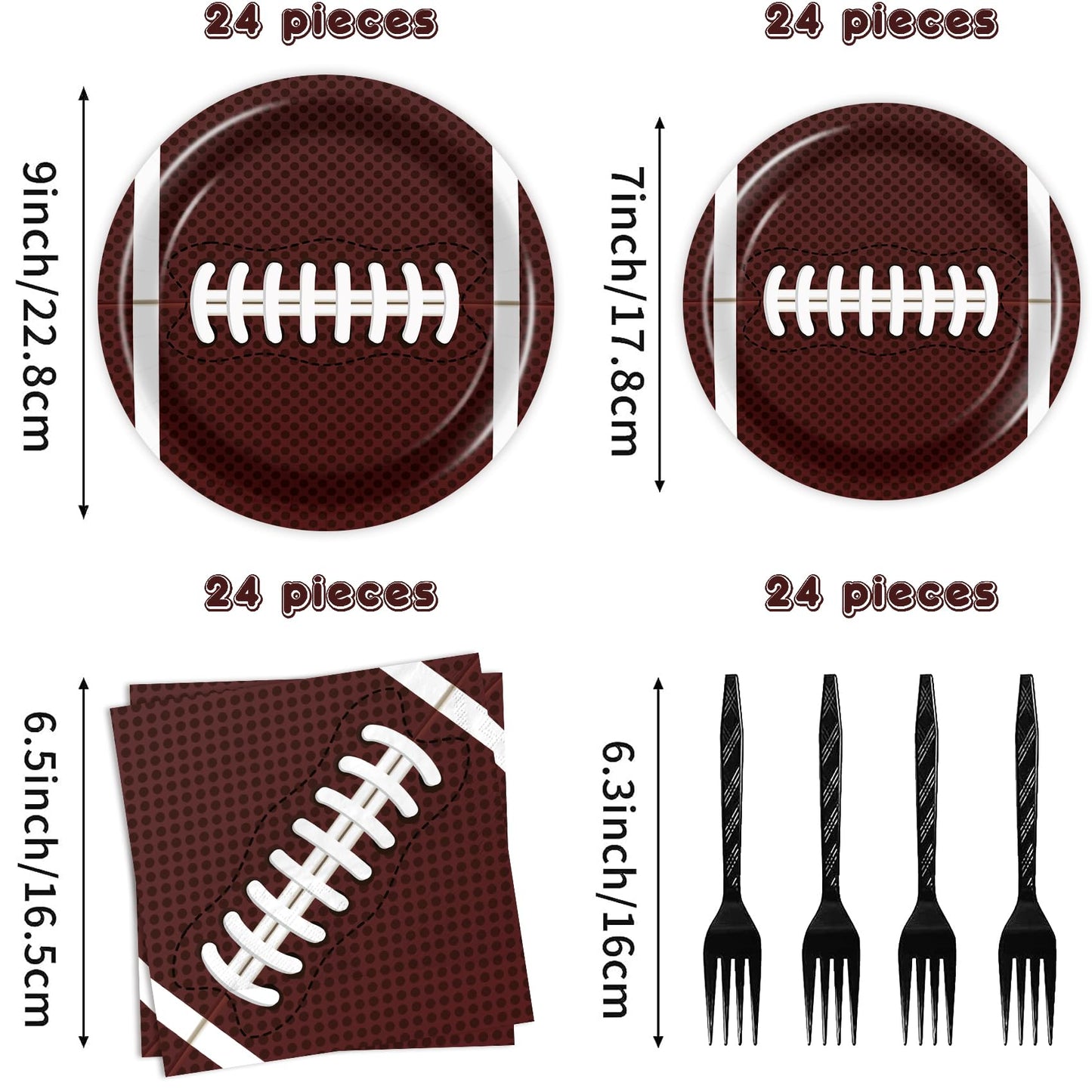 Bqk 96 Pcs Football Plates And Napkins Party Supplies Football Birthday Party Decorations Football Party Supplies Football Party