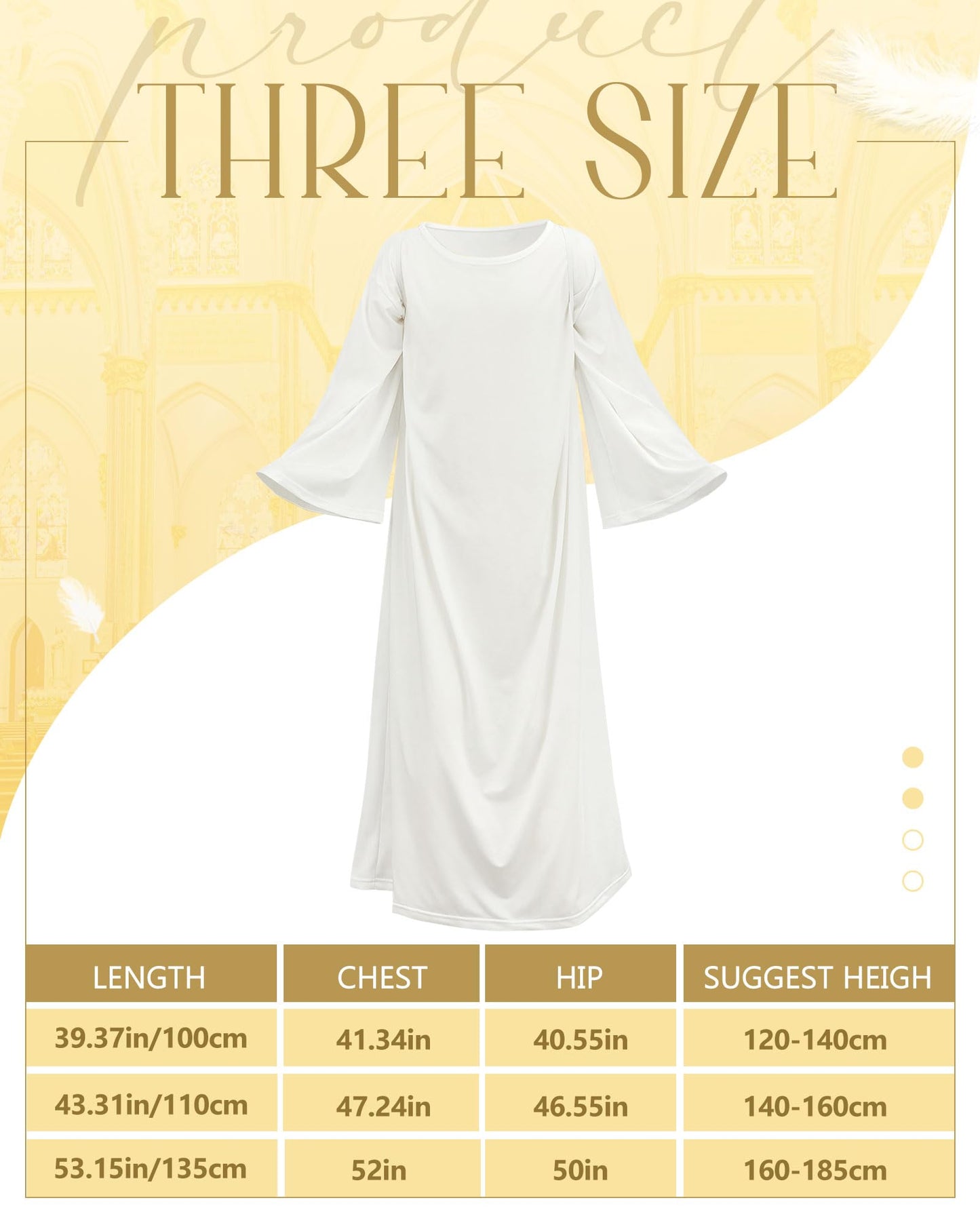Toulite 3 Pcs Angel Costume For Woman Girls White Angel Gown With Headband And White Wing Nativity Costume For Christmas(39.37 I
