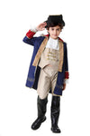 Colorful House George Washington Costume Kids Colonial Outfits Boys American Revolution Historic Navy Blue(5-6Y,Blue)